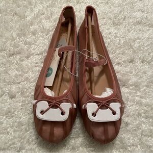 Women’s A New Day Rosa Mesh Bow Mary Jane Flats Size 9.5 in Pink NWT